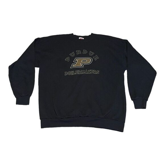 Vintage Purdue Boilermakers  Black Crewneck Size XXL 2XL Made In USA ASC - Picture 1 of 6